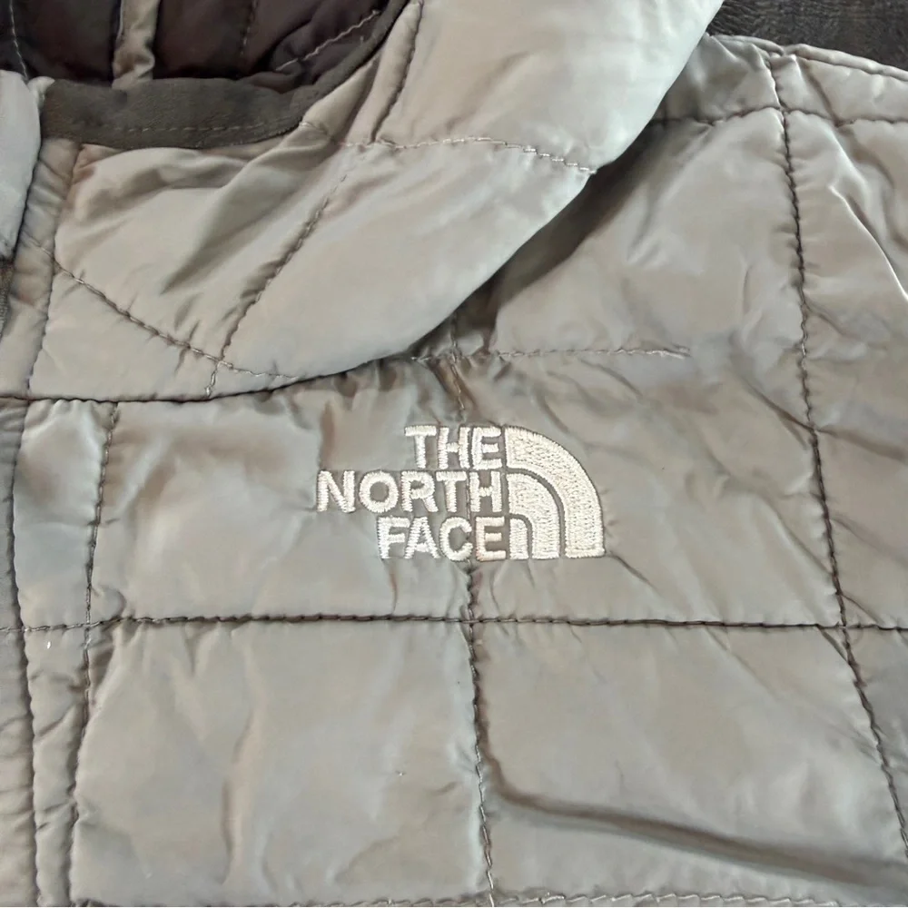 The North Face Kids Gray Hooded Puffer Jacket
